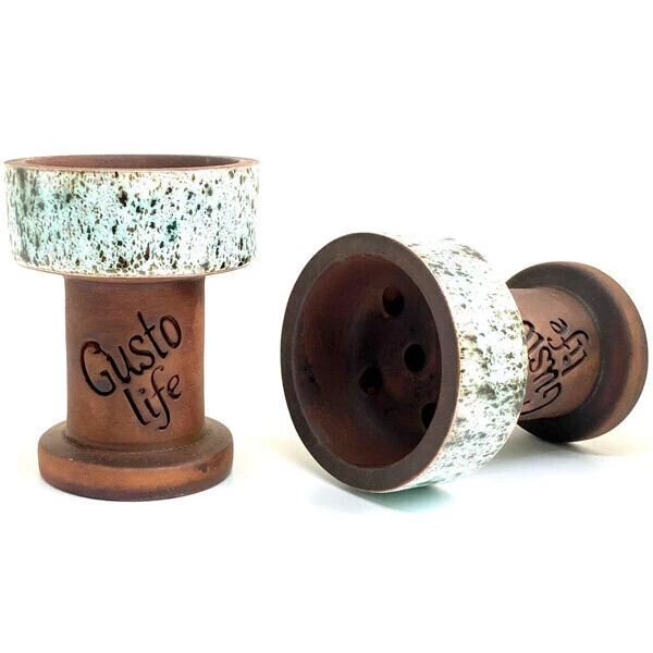 Buy Clay Hookah Bowl Gusto - Rook Classic (White & Grey) in USA | Hook…